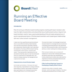 Running An Effective Board Meeting