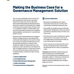 Making The Business Case For A Governance Management Solution