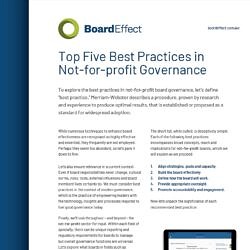 Top Five Best Practices In Not-for-profit Governance