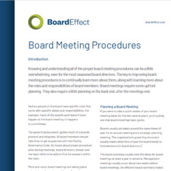 Board Meeting Procedures