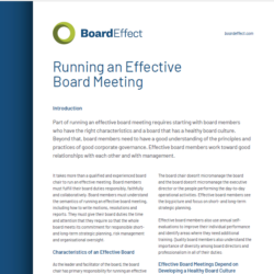 Running An Effective Board Meeting