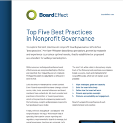 Top Five Best Practices In Nonprofit Governance