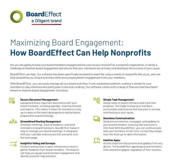 Maximizing Board Engagement One-pager