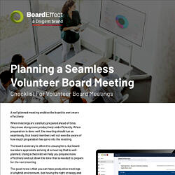 Checklist For Volunteer Board Meetings