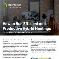 Hybrid Meetings For Volunteer Boards Checklist