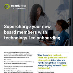 New Board Member Onboarding One-pager