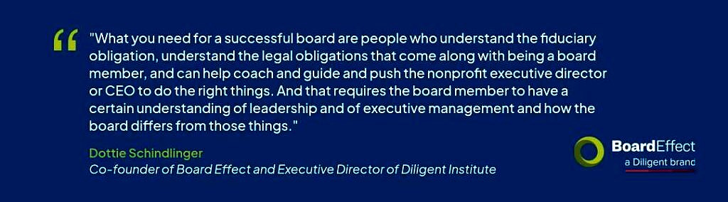 BoardEffect regulations on board member training Dottie Schindlinger quote