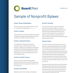 Sample Of Nonprofit Bylaws