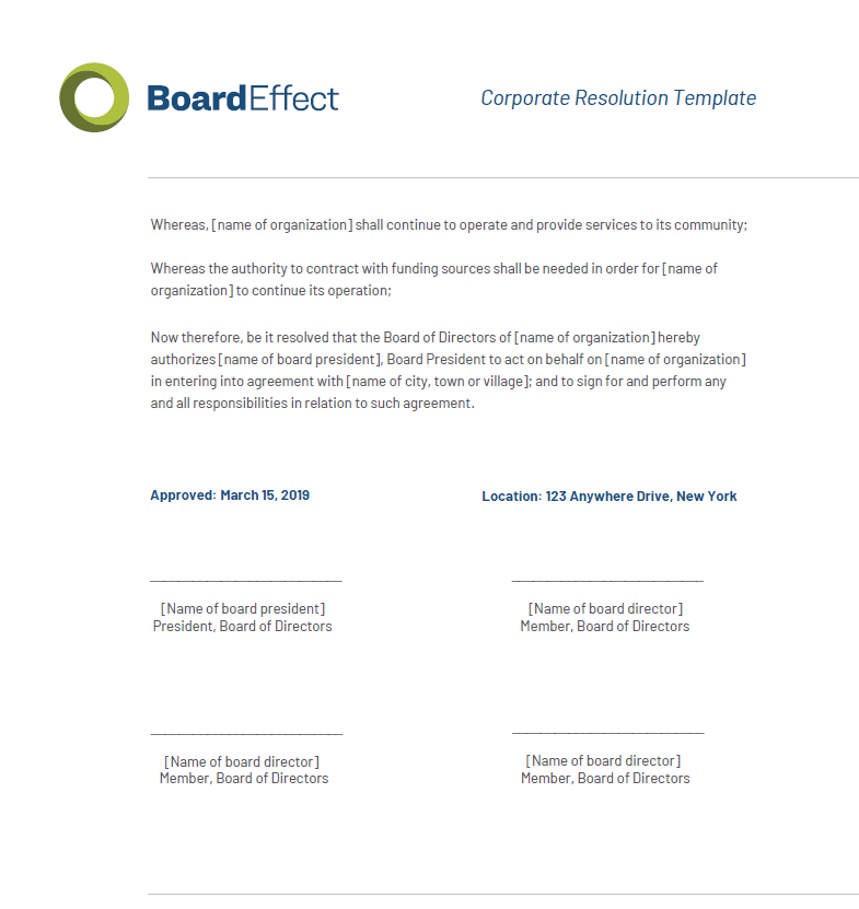 Non Profit Operating Agreement Template from www.boardeffect.com