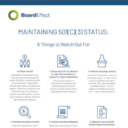 Maintaining 501(c)(3) Status